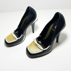 Fendi Lizard Stamped Loafer Platform Pump